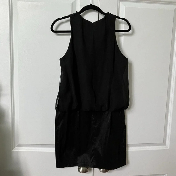 Jessica McClintock Black Beaded Halter Faux 2 PC Mini Dress 90s Y2K - Picture 6 of 6
